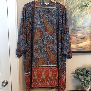 3x 3/4 Sleeve Duster Kimono